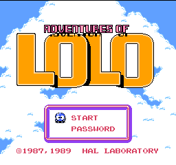 Adventures of Lolo (Japan) Title Screen